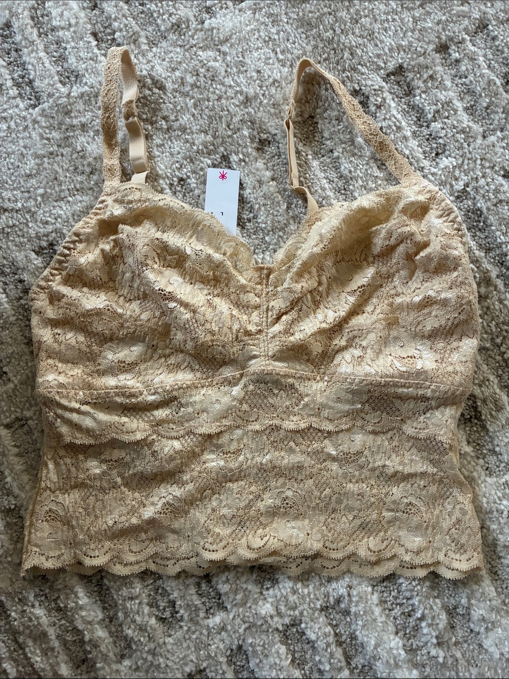 Cosabella Lace Bralette cropped Cami in Beige Blush never say never shortie L